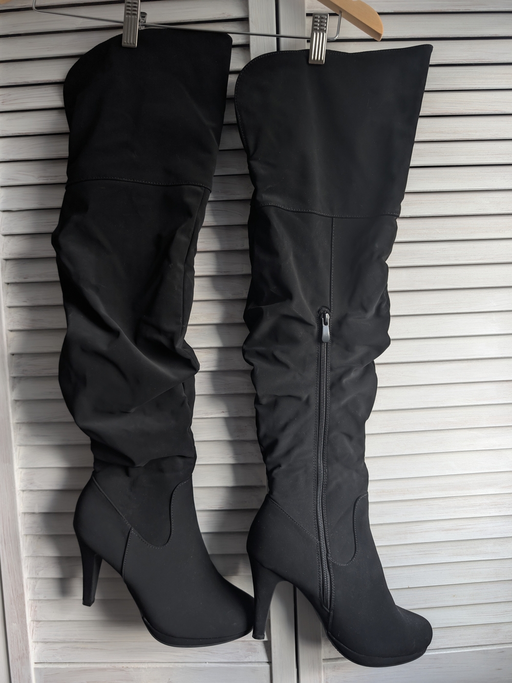 Dream Pairs Black Over-the-Knee Stiletto Boots